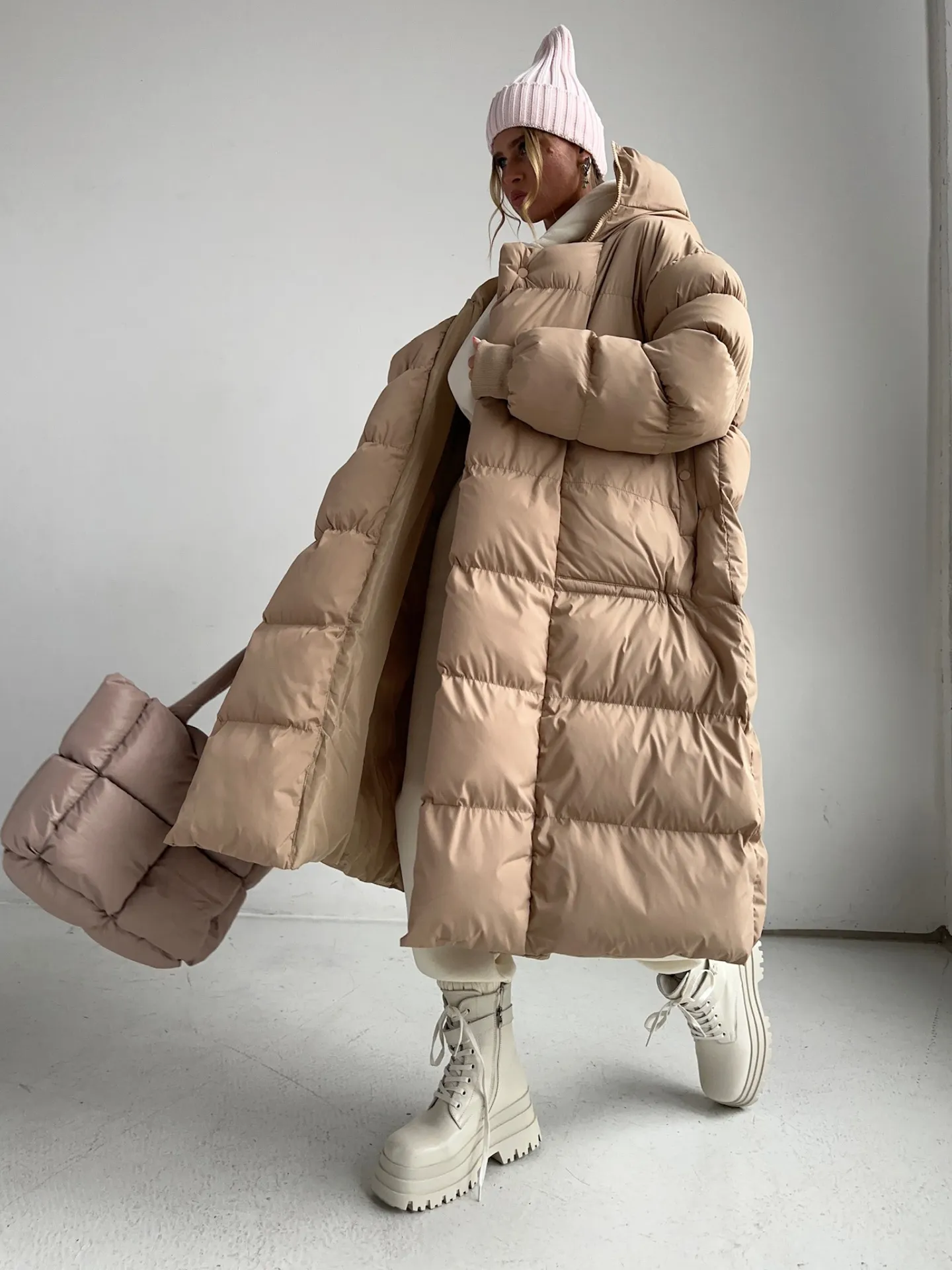 Hooded Collar Puffer Coat