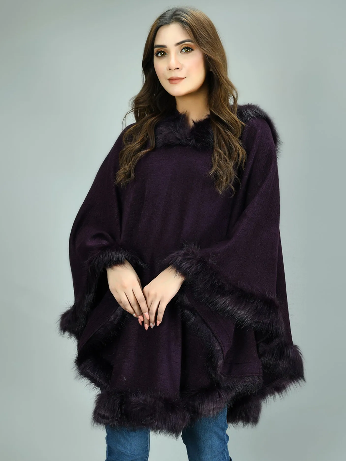 Hooded Fur Cape