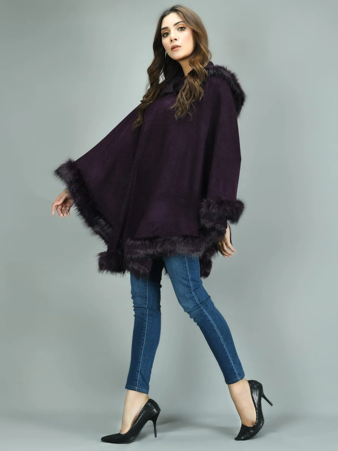 Hooded Fur Cape