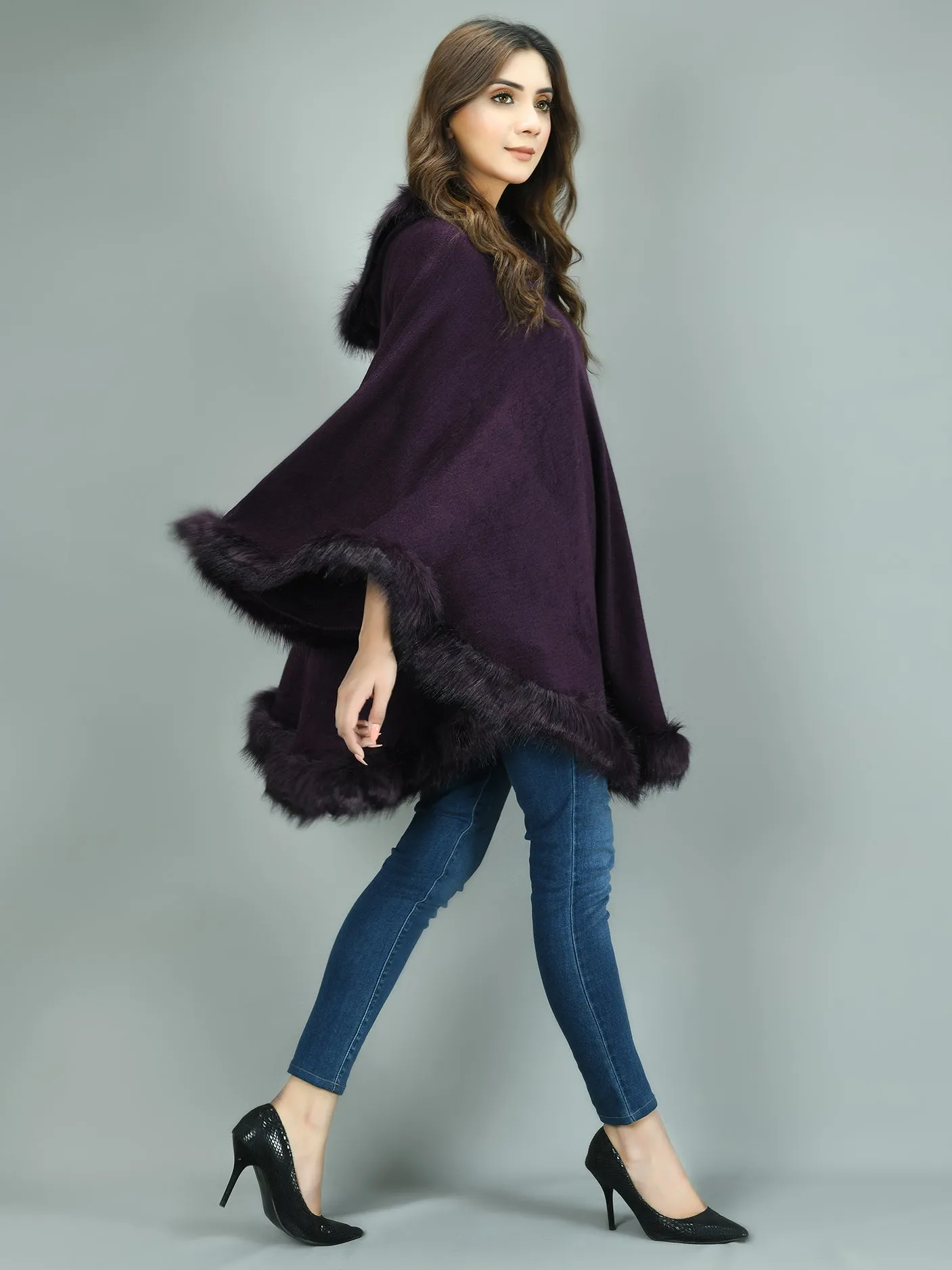 Hooded Fur Cape