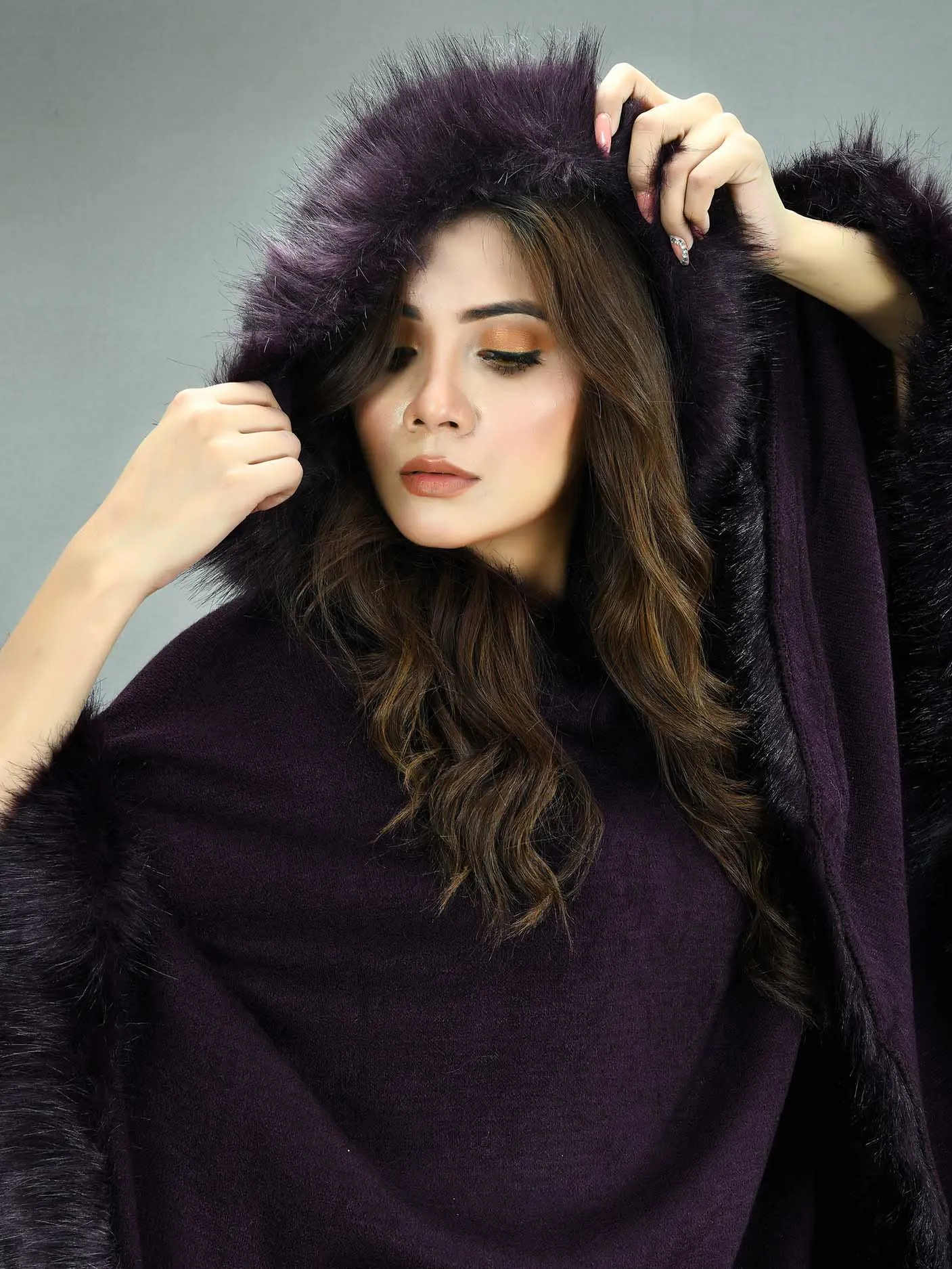 Hooded Fur Cape