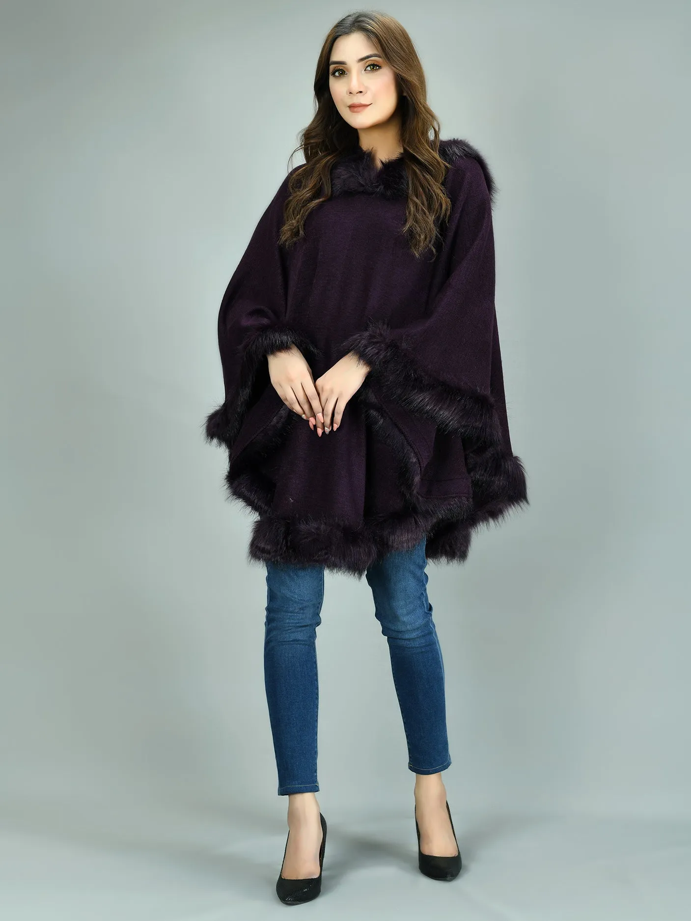 Hooded Fur Cape