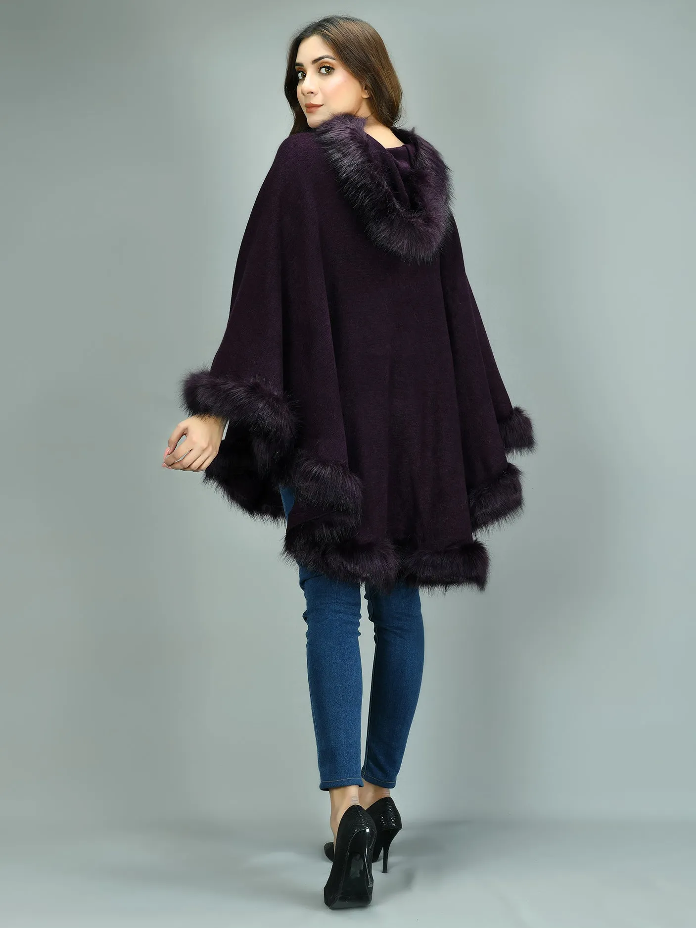 Hooded Fur Cape