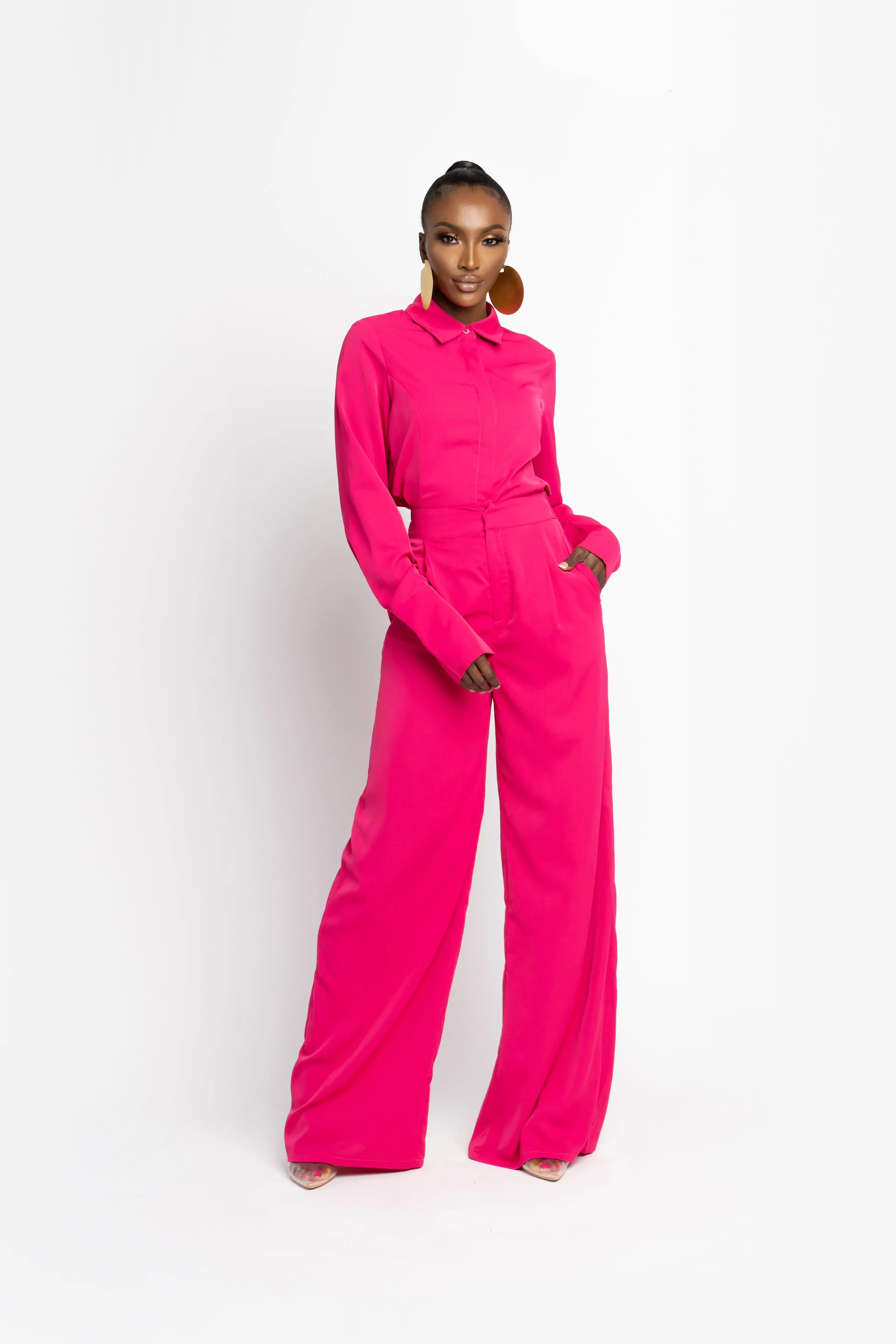 HOT PINK ESTA high waist trousers