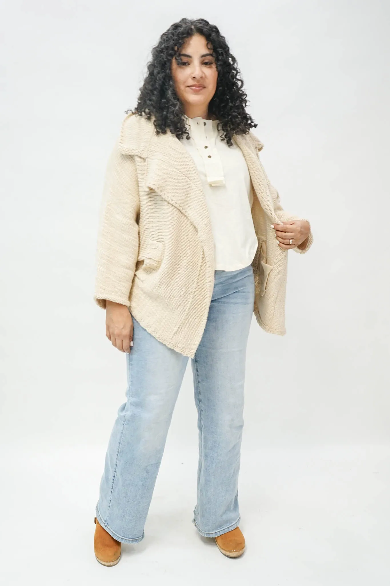 Ira Shawl Cardigan in Ivory