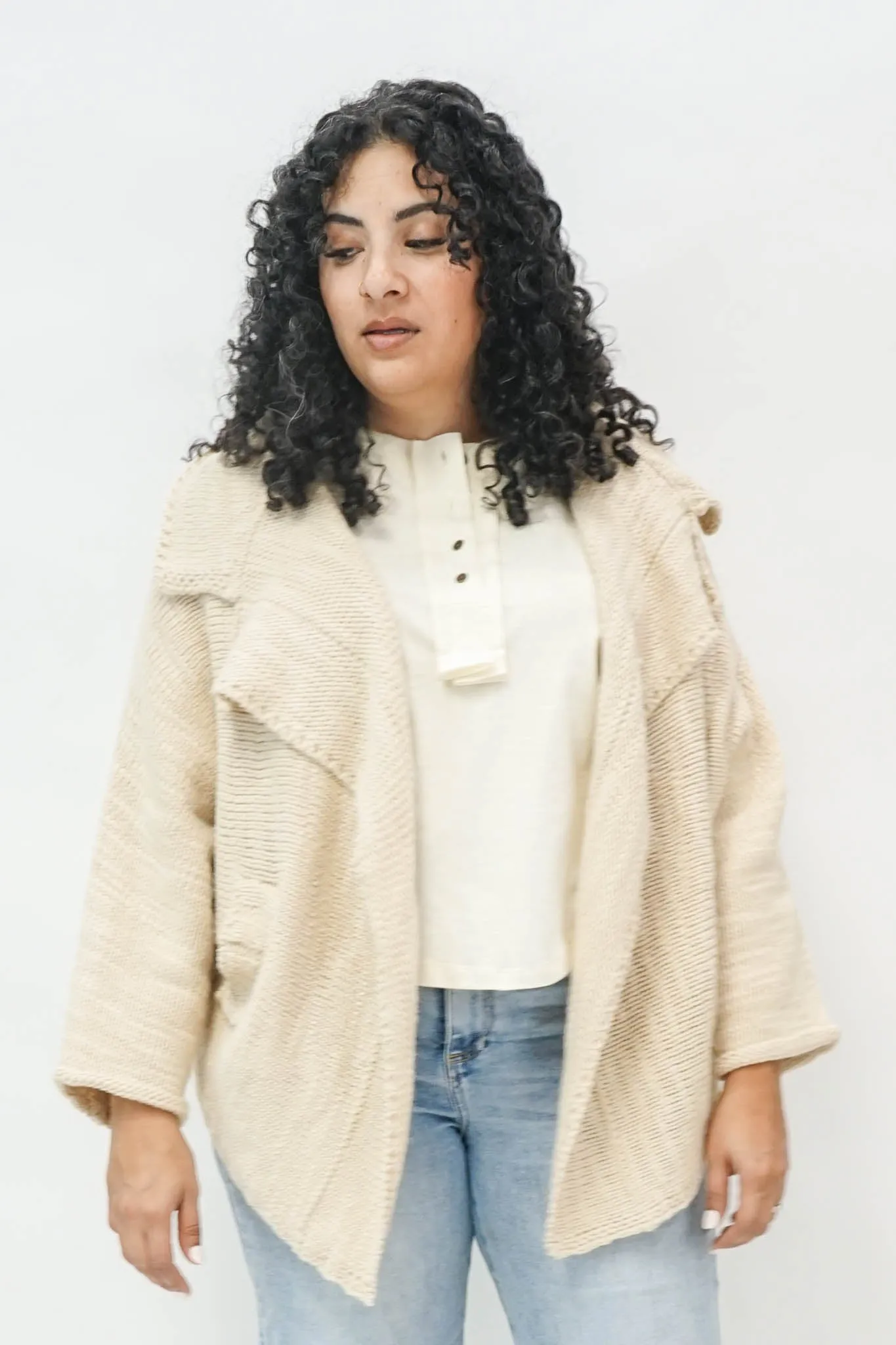 Ira Shawl Cardigan in Ivory