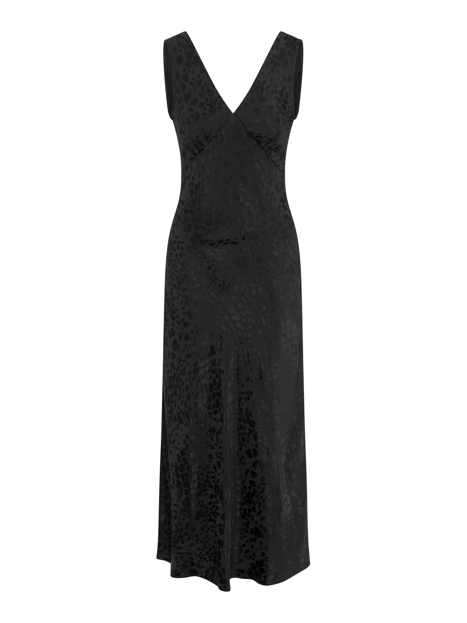 Iris Midi Jacquard Dress in Black