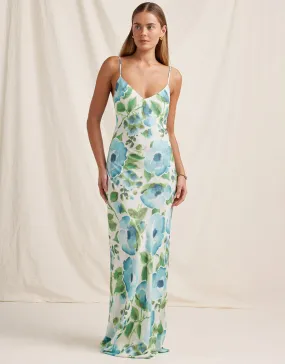 Isles Slip Maxi Dress - Watercolour