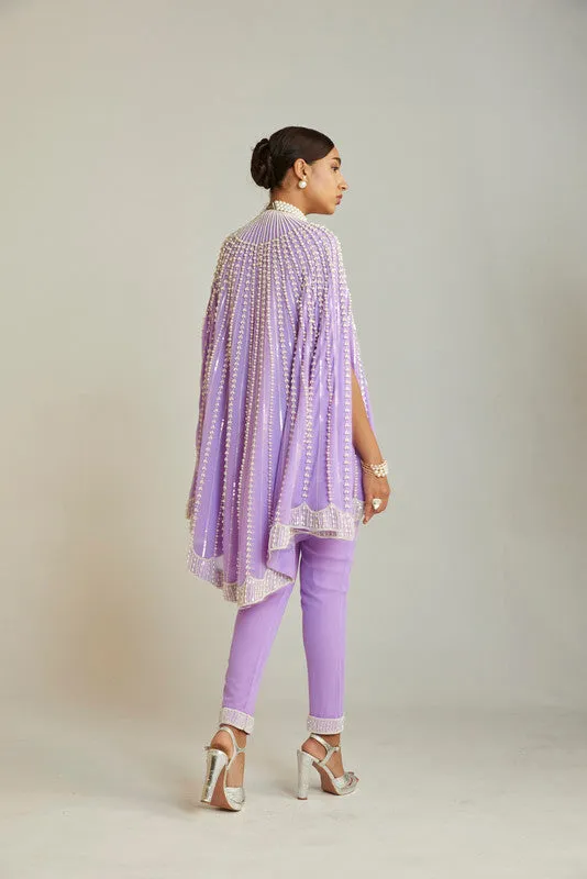 Lilac Asymmetrical Cape Set