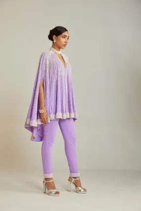 Lilac Asymmetrical Cape Set