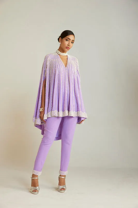 Lilac Asymmetrical Cape Set