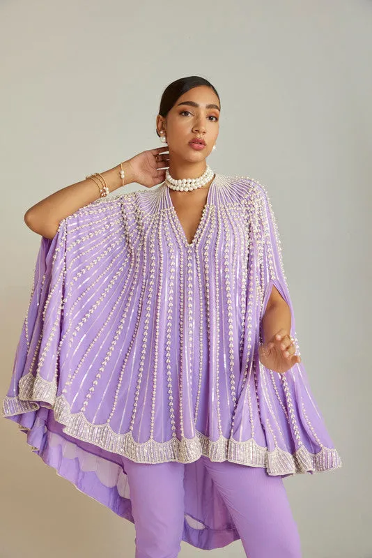 Lilac Asymmetrical Cape Set