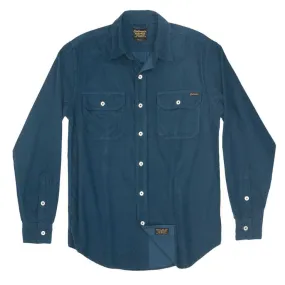 Long Sleeve Notch Flap Shirt 28-Wale Light Weight Corduroy - SF Blue