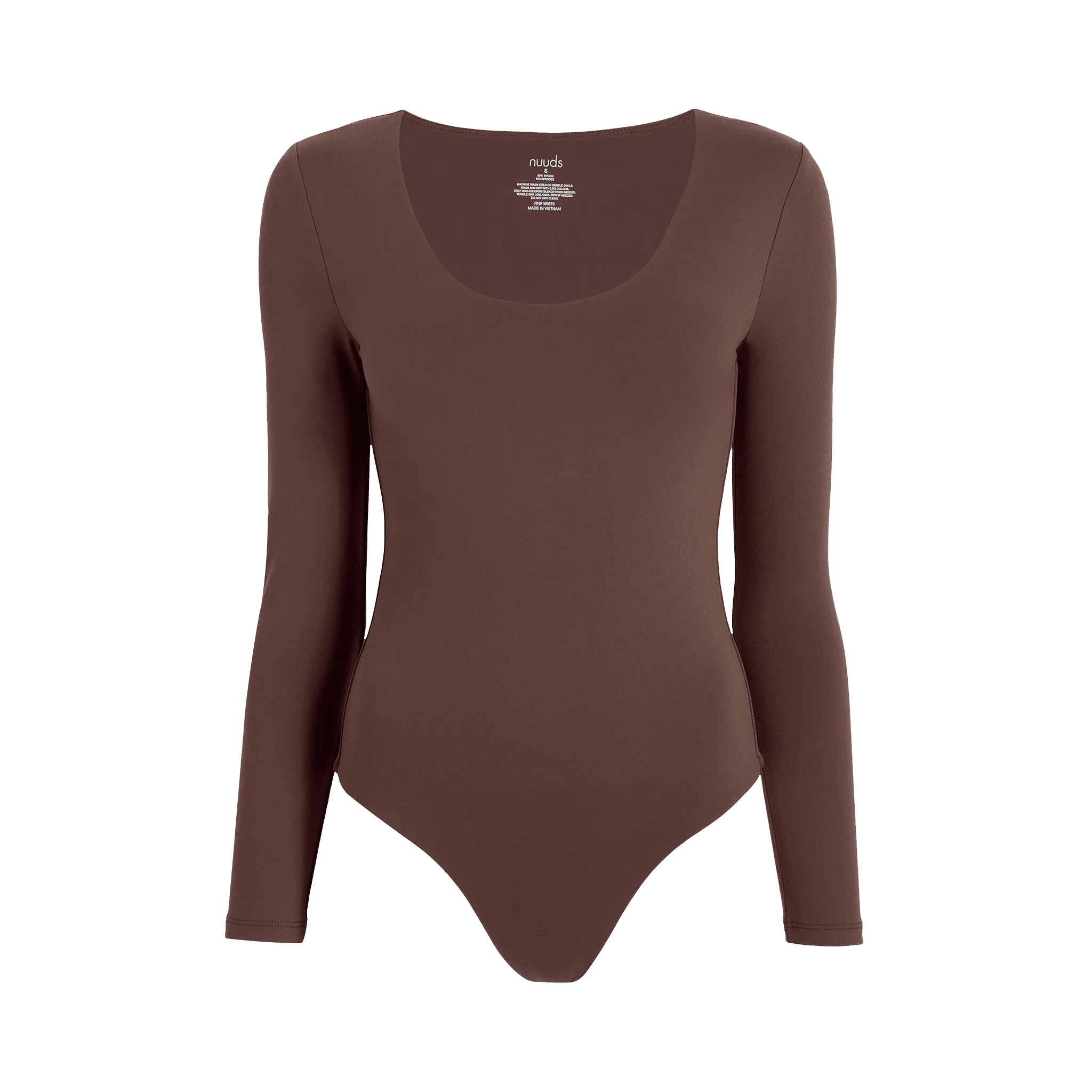 Long Sleeve Scoop Neck Bodysuit | Coffee