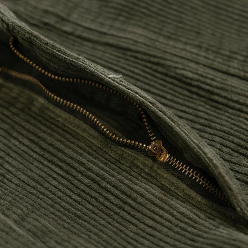 Loose Drawstring Corduroy Trousers