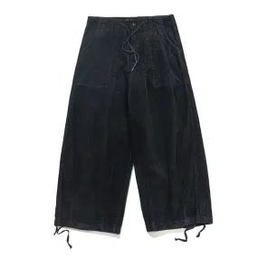 Loose Drawstring Corduroy Trousers