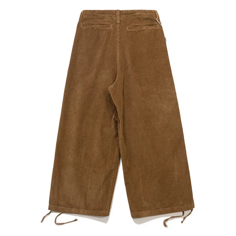 Loose Drawstring Corduroy Trousers