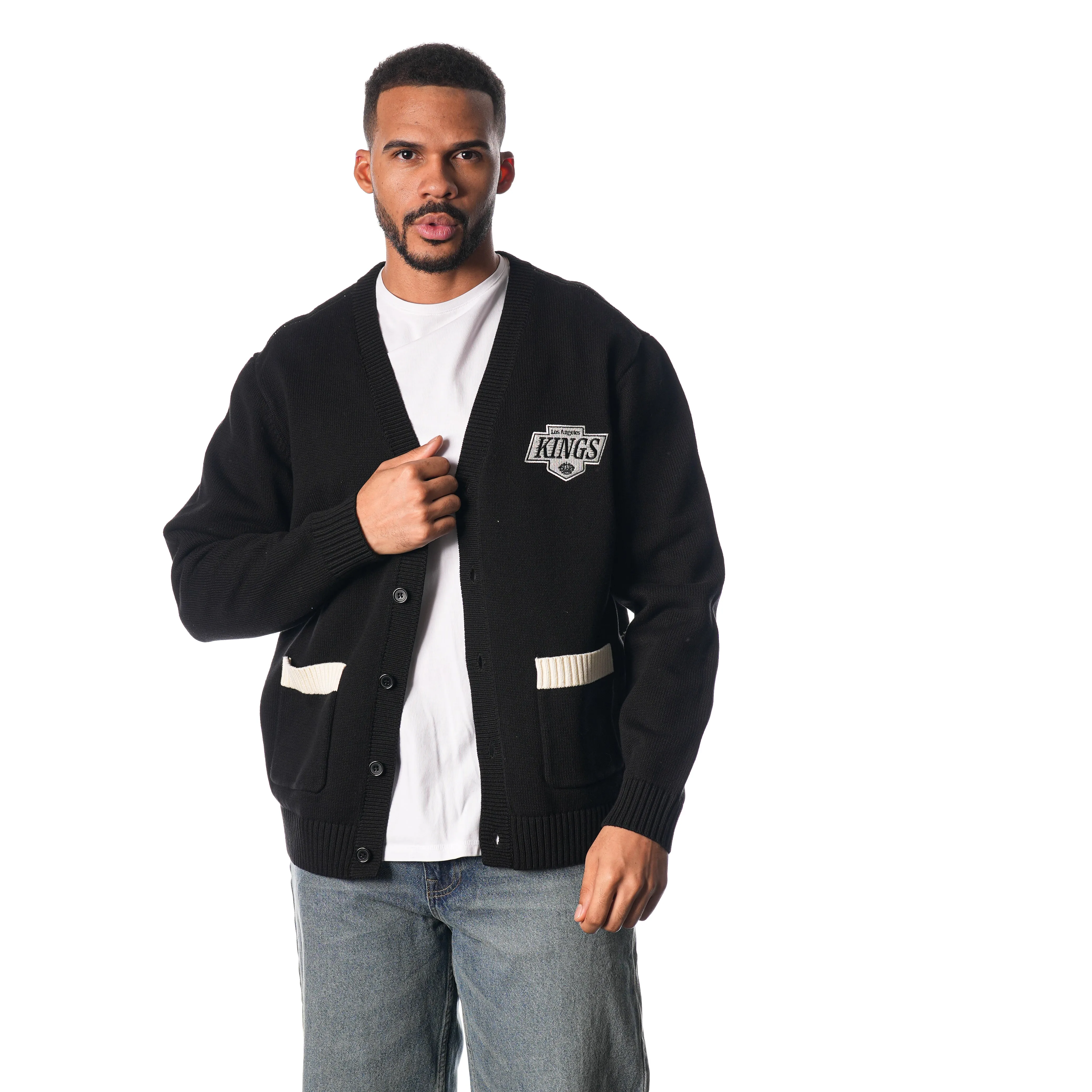 Los Angeles Kings Button Front Cardigan - Black