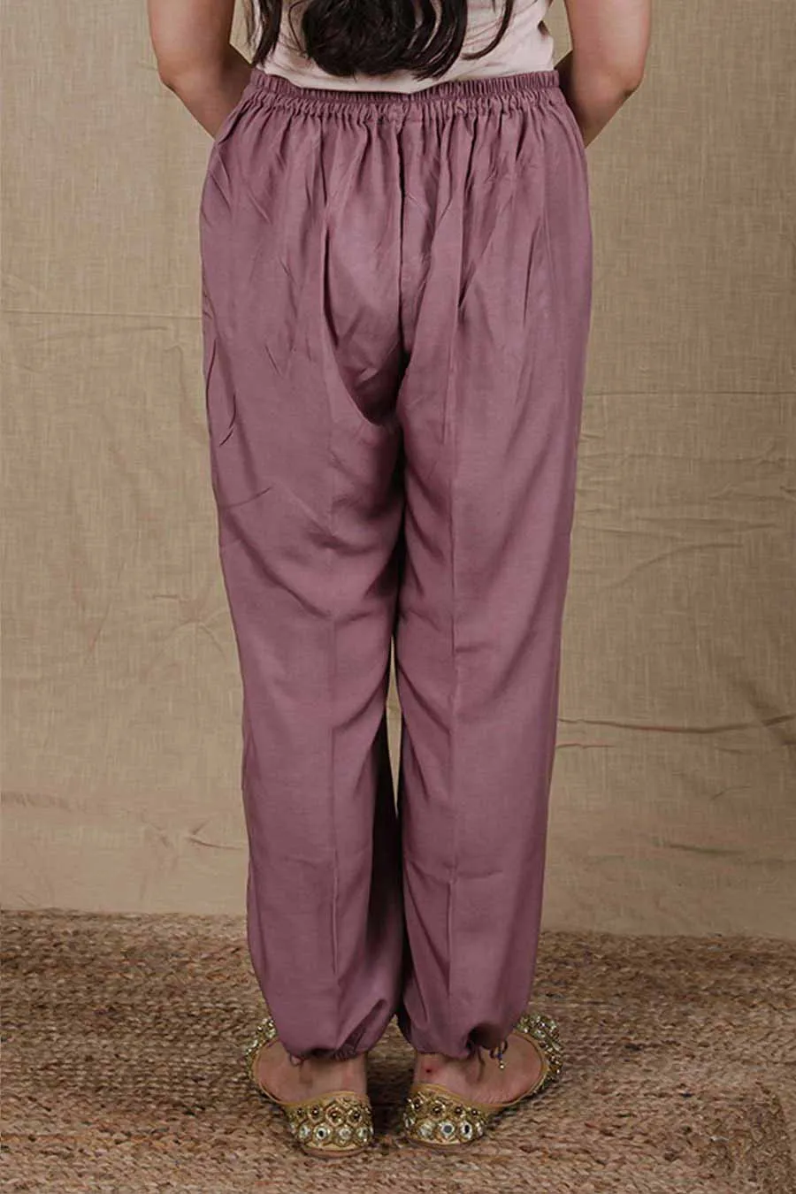 Mauve Embroidered Kurta & Pant Set