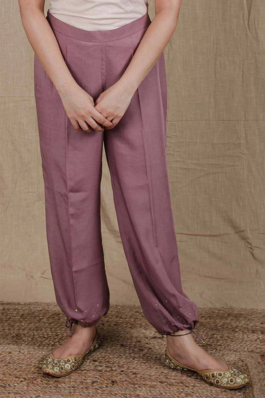 Mauve Embroidered Kurta & Pant Set