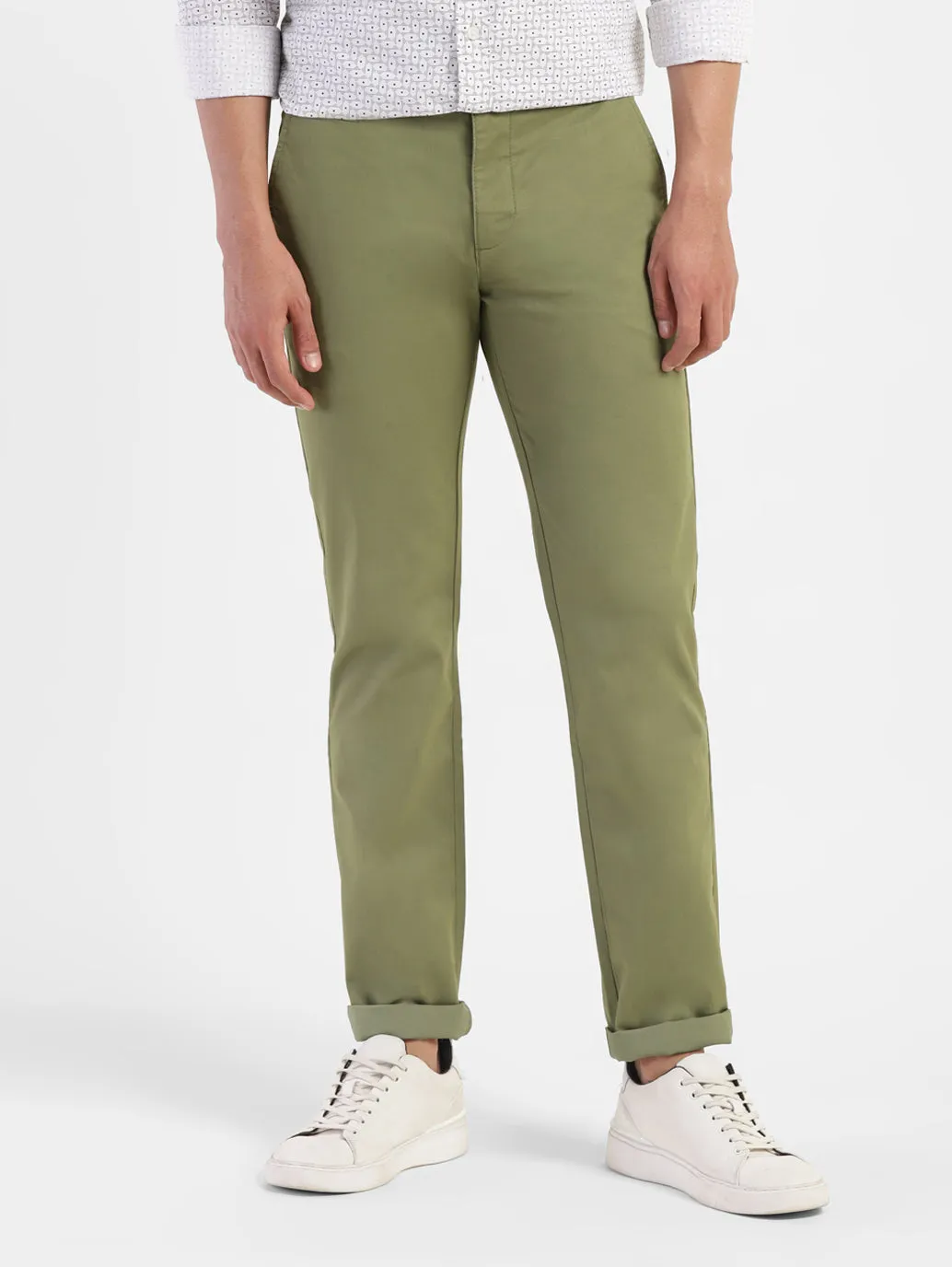 Men's Green Slim Fit Trousers