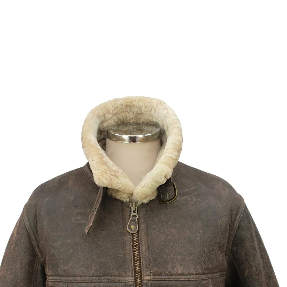 Mens Shaun Leather Sheepskin Jacket - Chocolate Forest