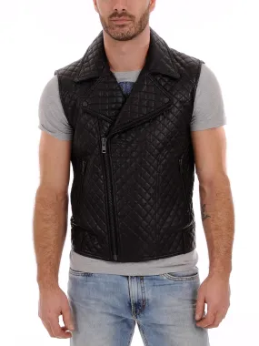 Men's Urban Quilted Leather Vest Coat MV08