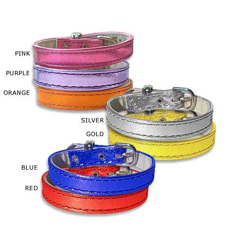 Metallic Pet Dog Collar, Made in the USA