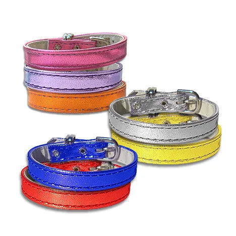 Metallic Pet Dog Collar, Made in the USA