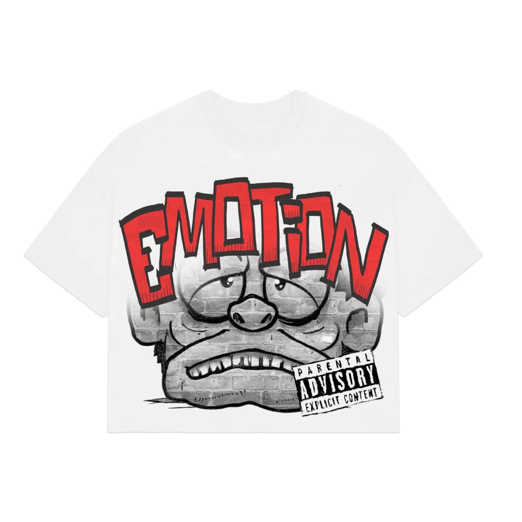 Mixed Emotion "Monster" Cropped Tee (White)