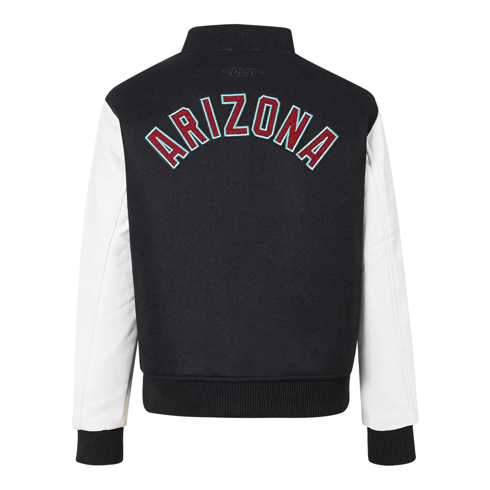 MLB ARIZONA DIAMONDBACKS CLASSIC WOMEN'S WOOL VARSITY JACKET (BLACK/WHITE)