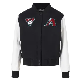 MLB ARIZONA DIAMONDBACKS CLASSIC WOMEN'S WOOL VARSITY JACKET (BLACK/WHITE)