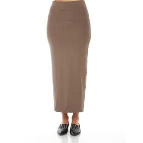 Modal Midi Slim Skirt: Smokey