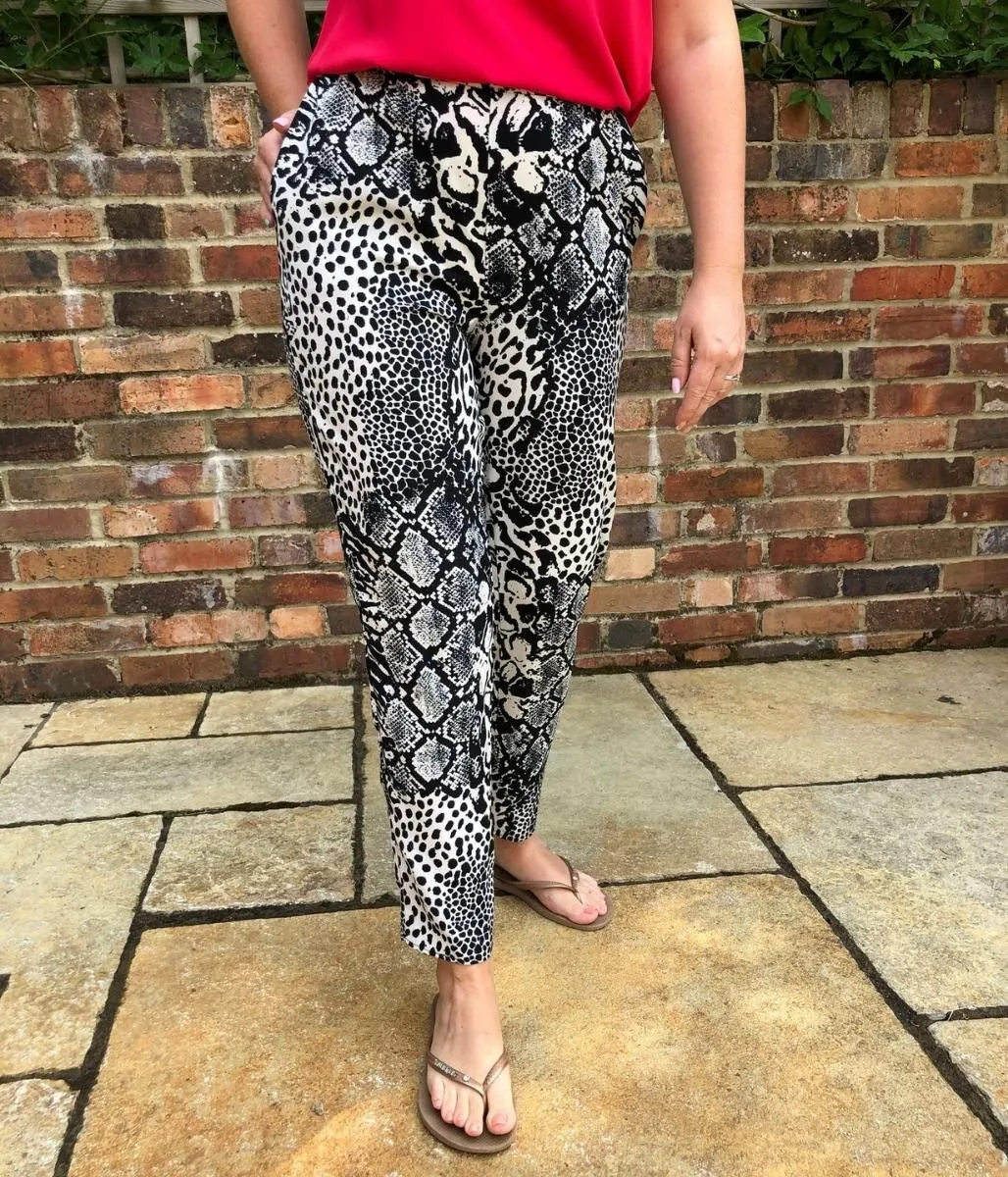 Monochrome Animal Print Trousers 12