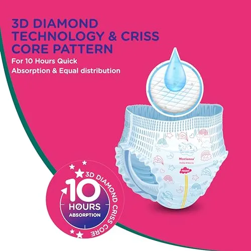 Morisons Baby Dreams Super Soft Diaper Pants Medium - M (72 Pieces)