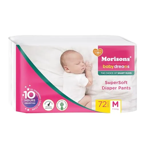 Morisons Baby Dreams Super Soft Diaper Pants Medium - M (72 Pieces)