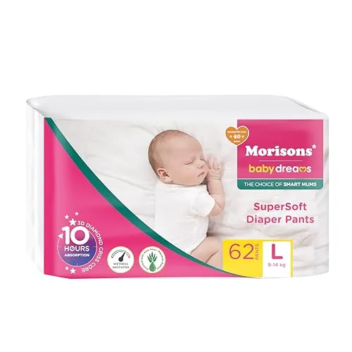 Morisons Baby Dreams SuperSoft Diaper Pants Large - L (62 Pieces)