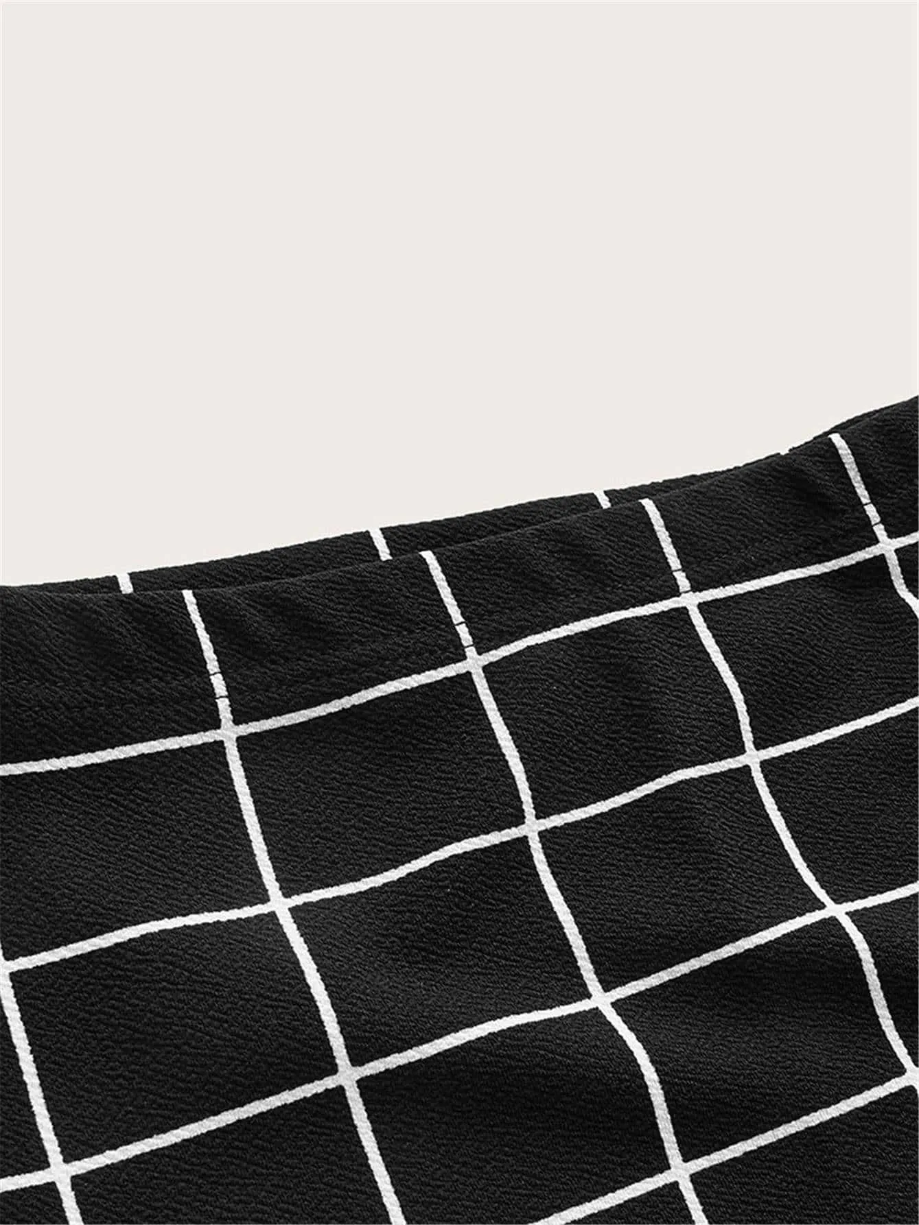 Mulvari Grid Pencil Skirt