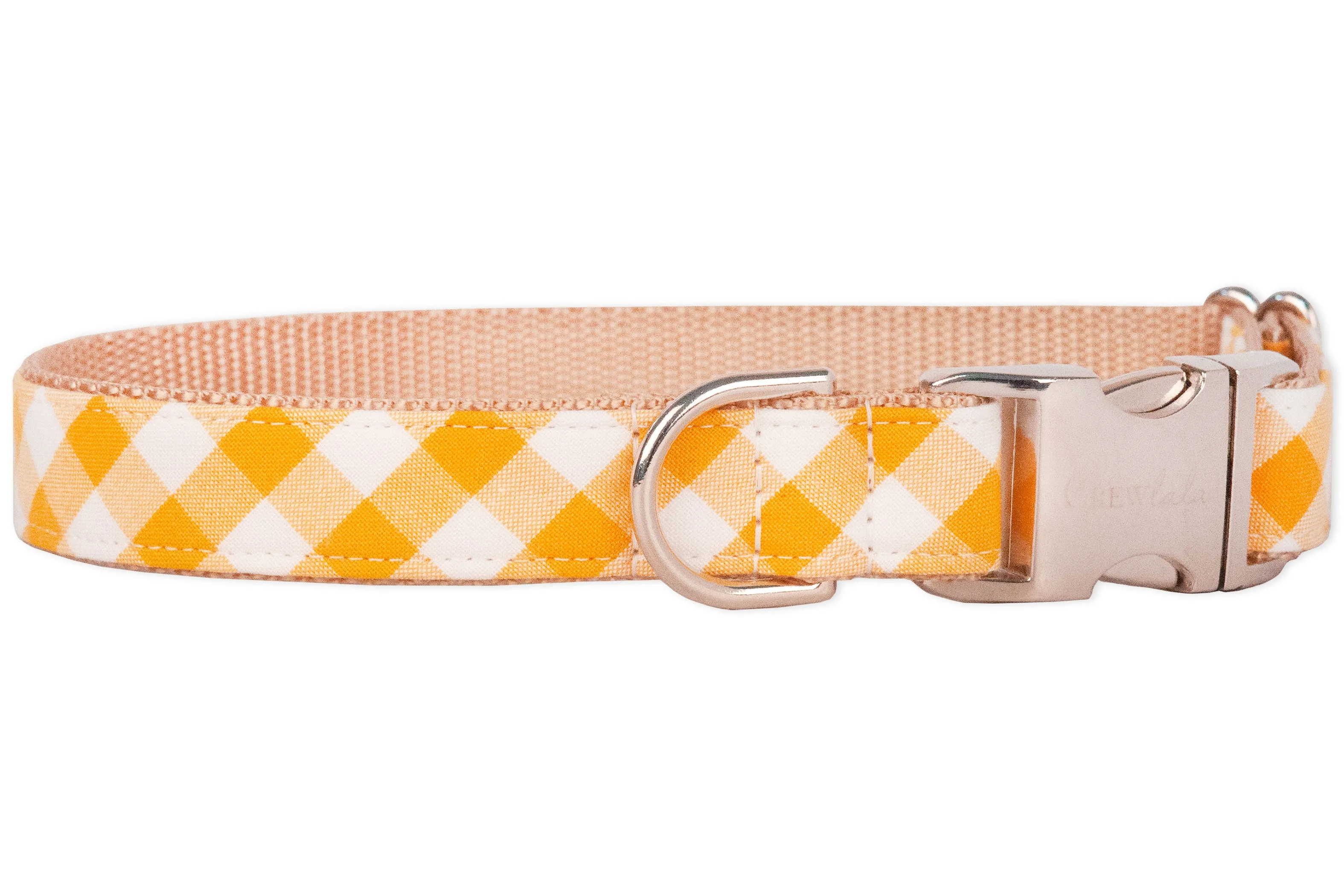 Mustard Check Dog Collar