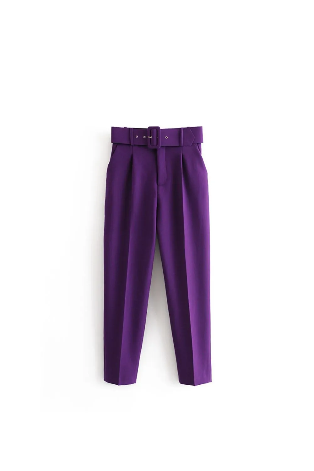 'Natalie' Belted High-Waist Pants (Multi Color)