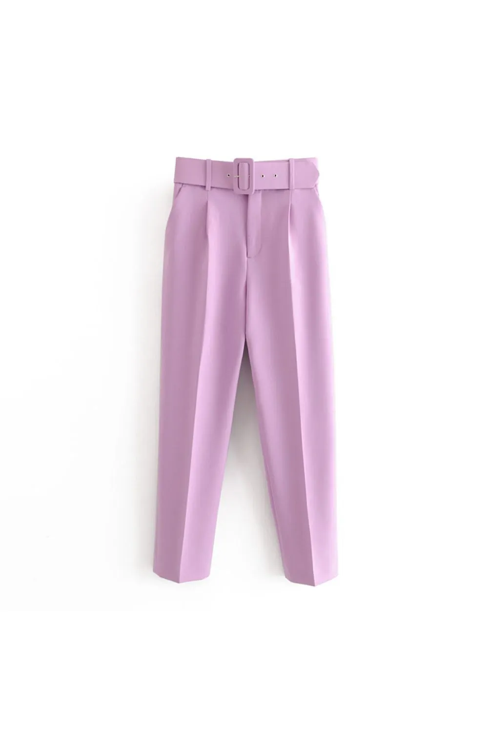 'Natalie' Belted High-Waist Pants (Multi Color)