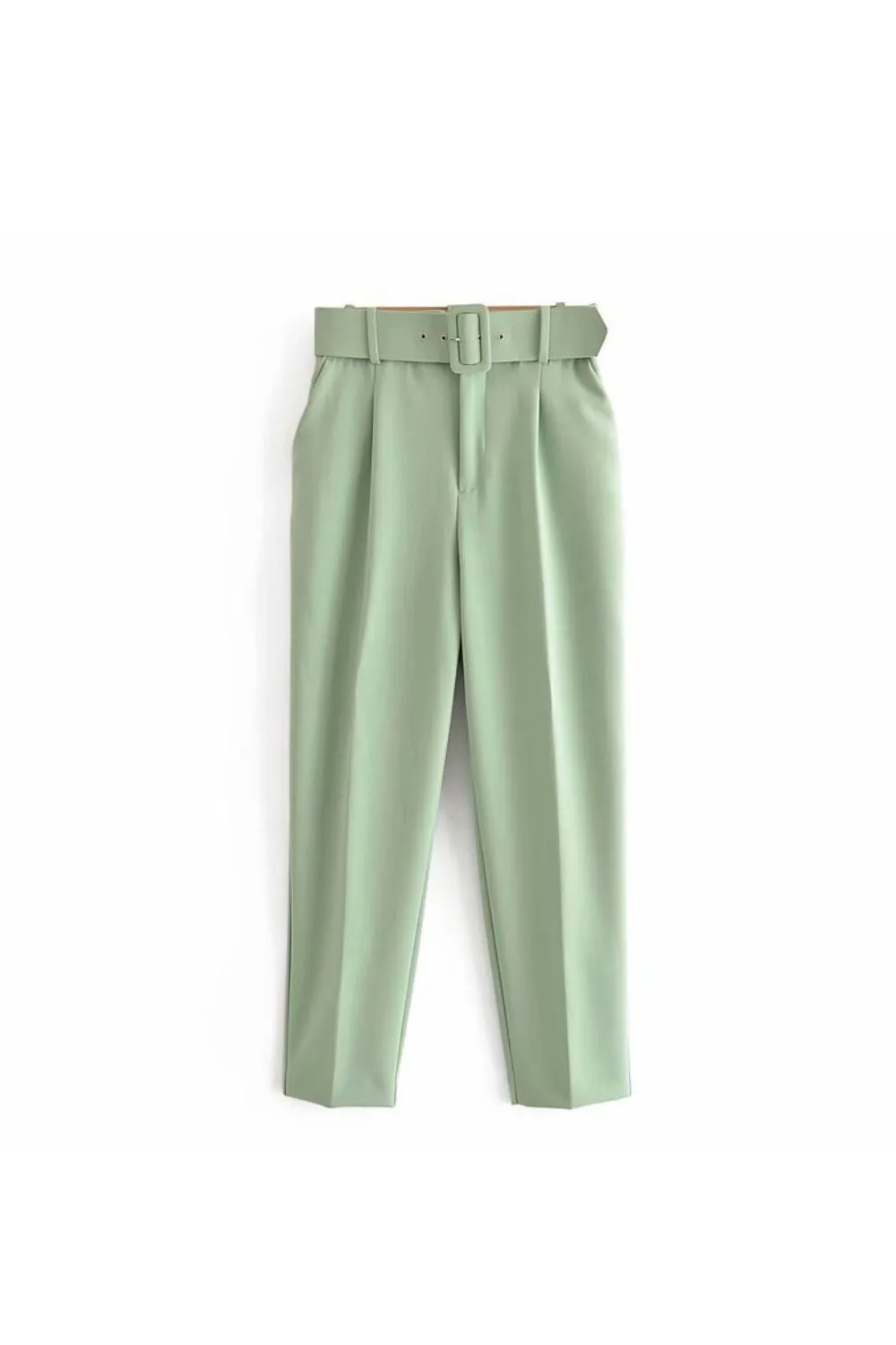 'Natalie' Belted High-Waist Pants (Multi Color)