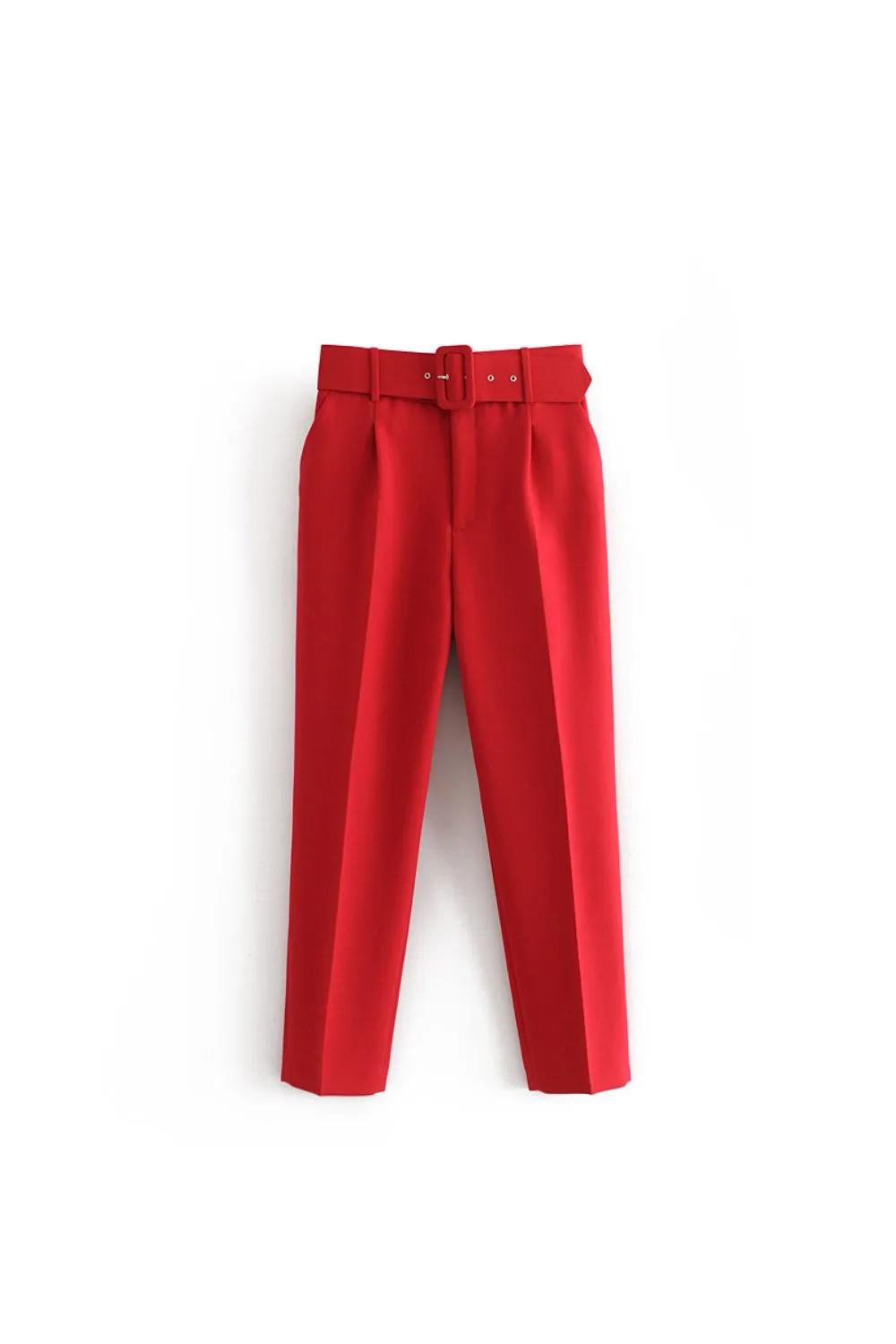 'Natalie' Belted High-Waist Pants (Multi Color)