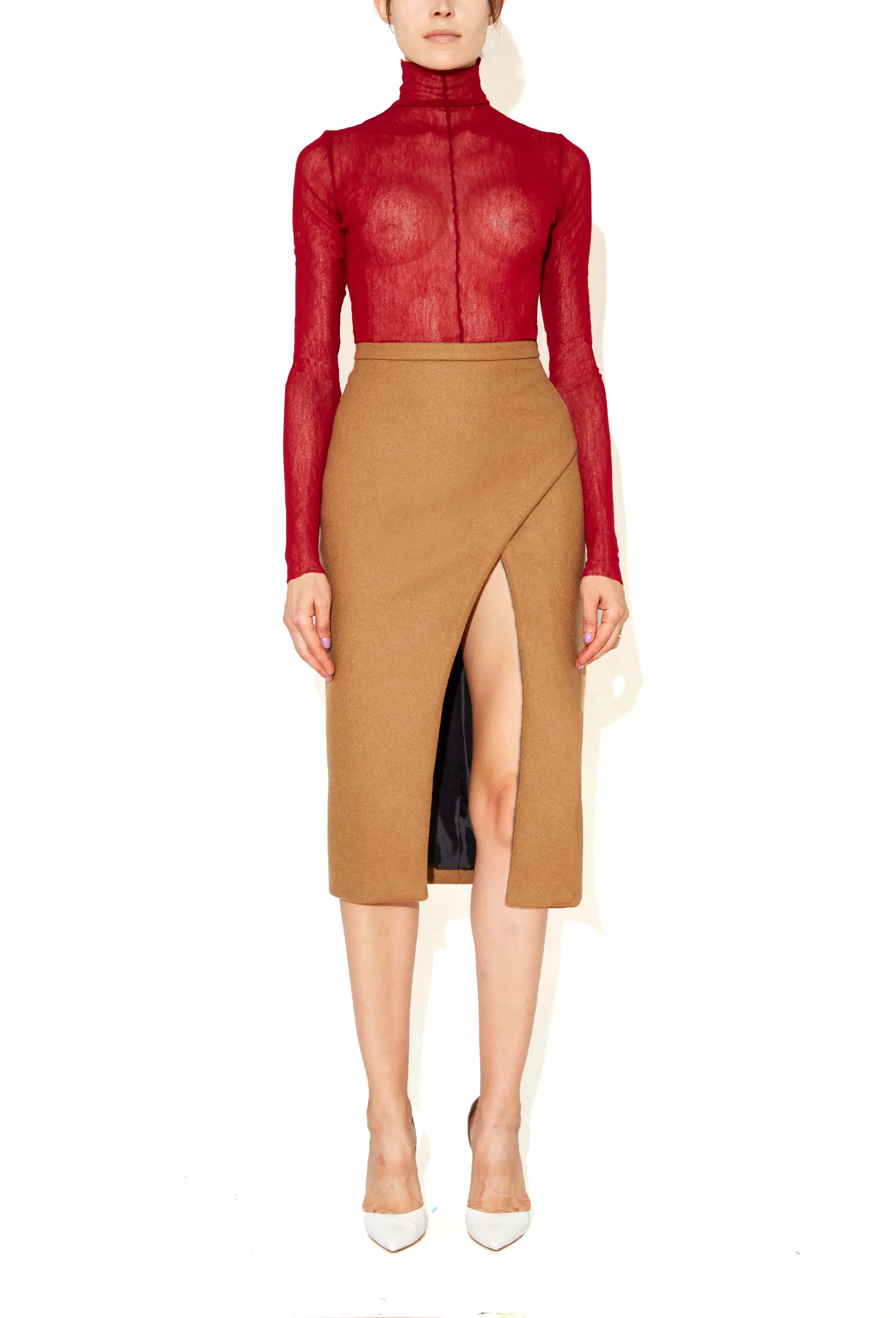 Open Slit Pencil Skirt