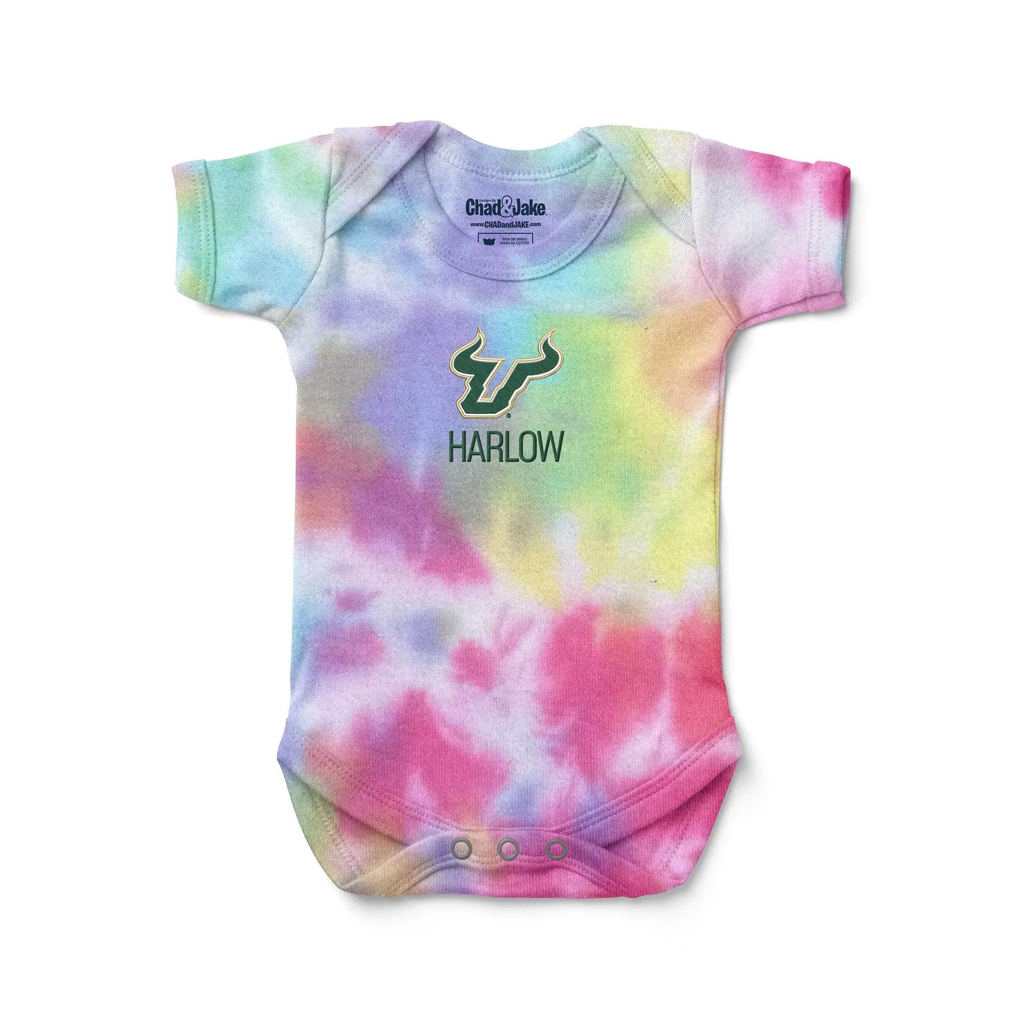 Personalized South Florida Bulls Tie Dye Bodysuit