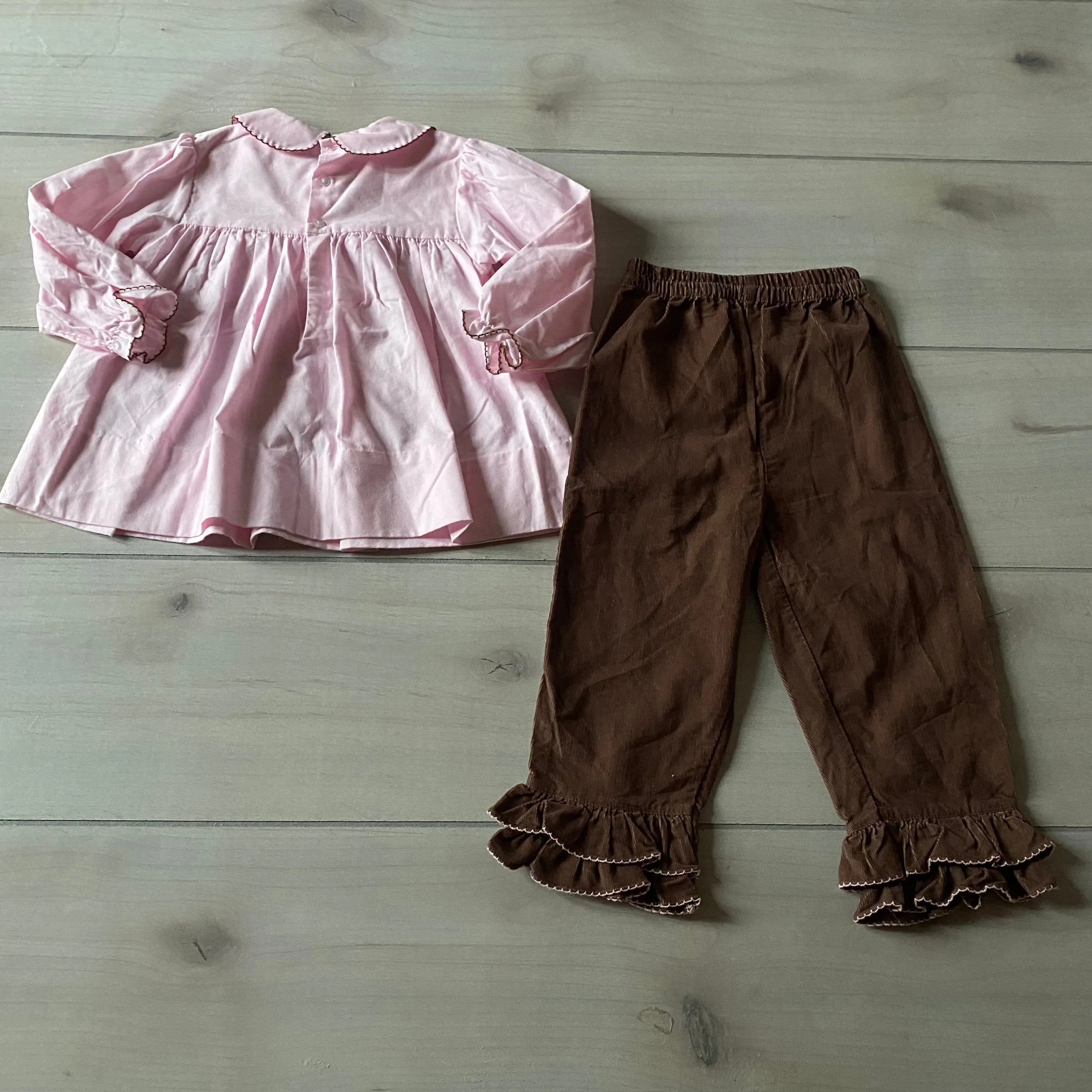 Petit Ami Pink & Brown Boutique Outfit