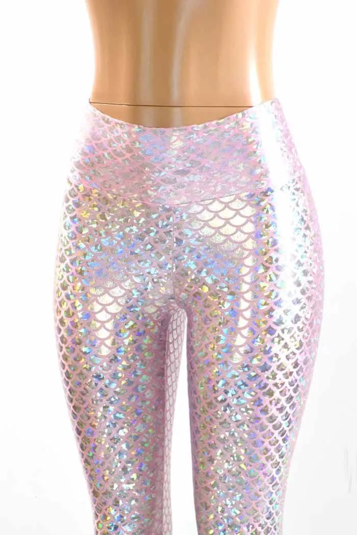 Pink Mermaid High Waist Bell Bottom Flares