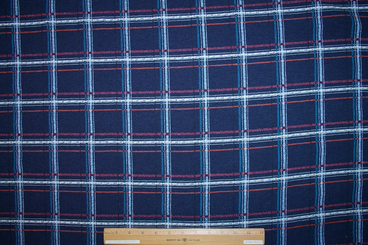 Plaid Cotton Double Cloth - Blue Tones