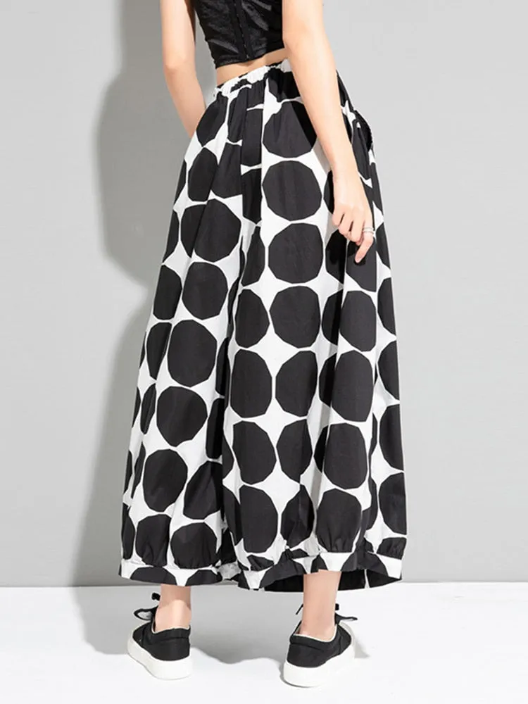 Polka Dot Wide Leg Loose Fit Pants