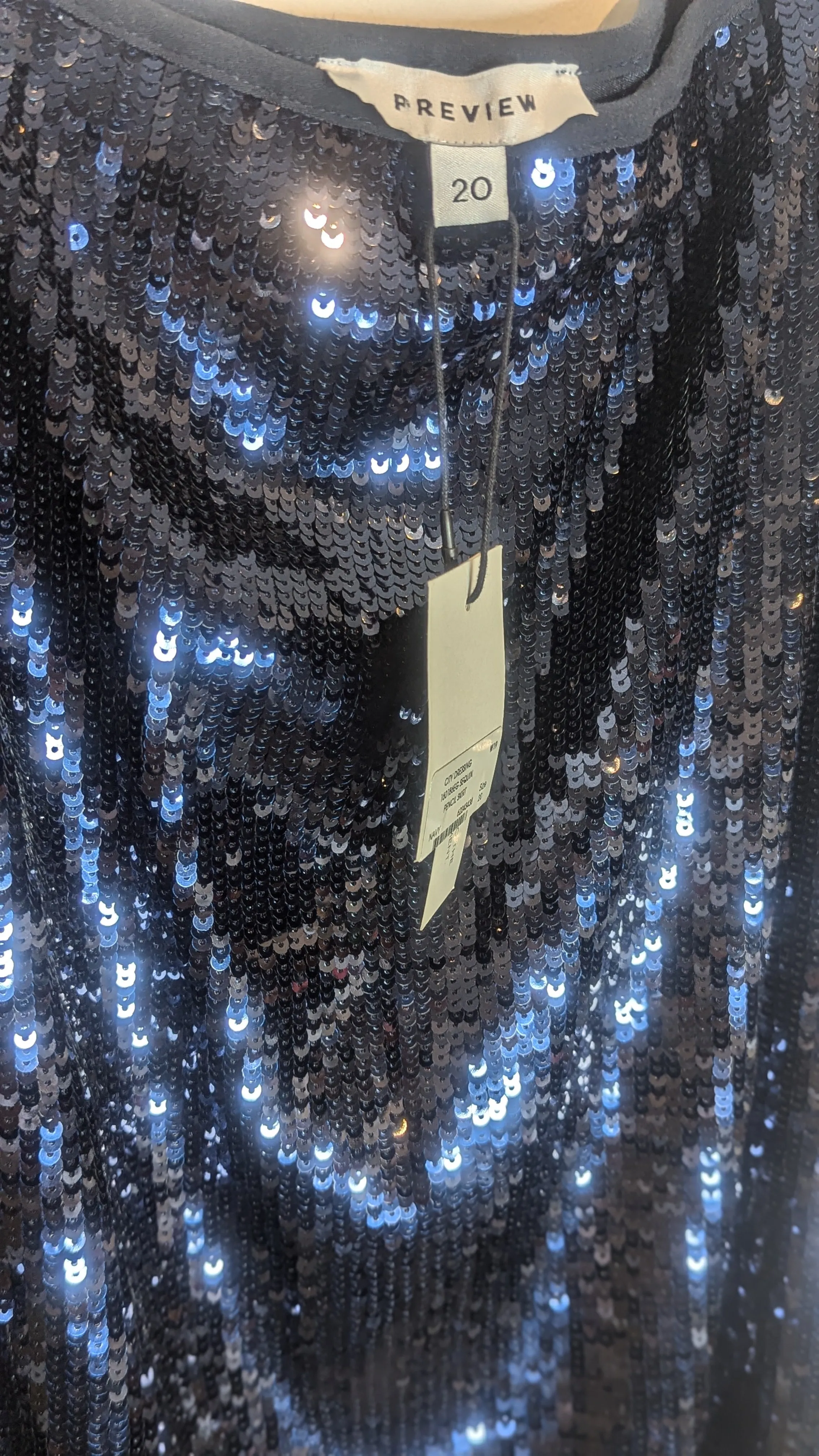 Preview Blue Stretch Sequin Skirt